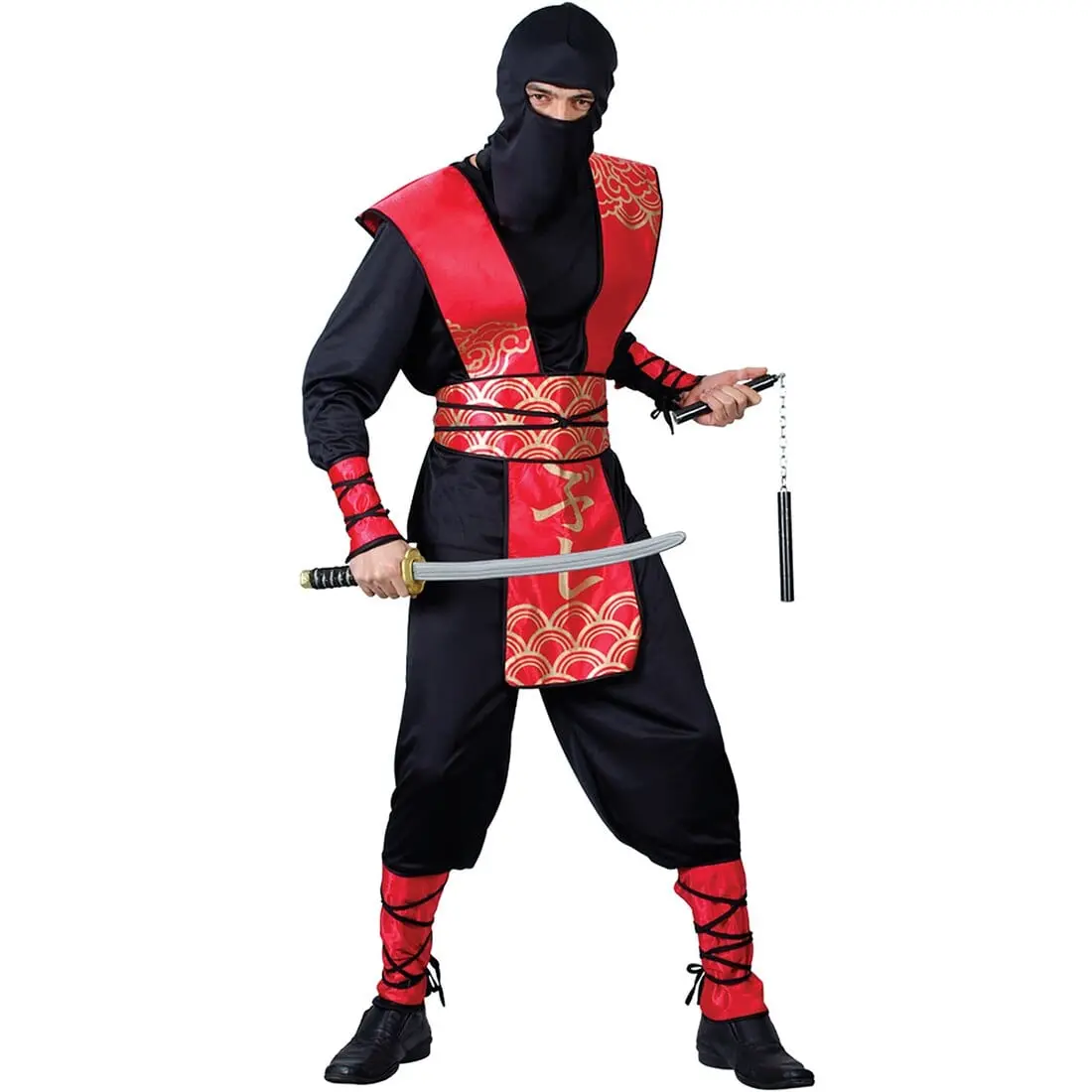 Mens Ninja Master Martial Arts Fancy Dress Halloween Costume 1