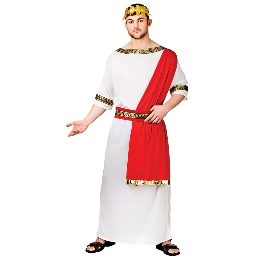 Mens Roman Emperor Caesar Toga Fancy Dress Halloween Costume 1