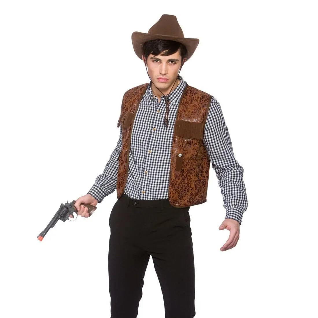 Adults Cowboy Waistcoat One Size Halloween Accessory 1