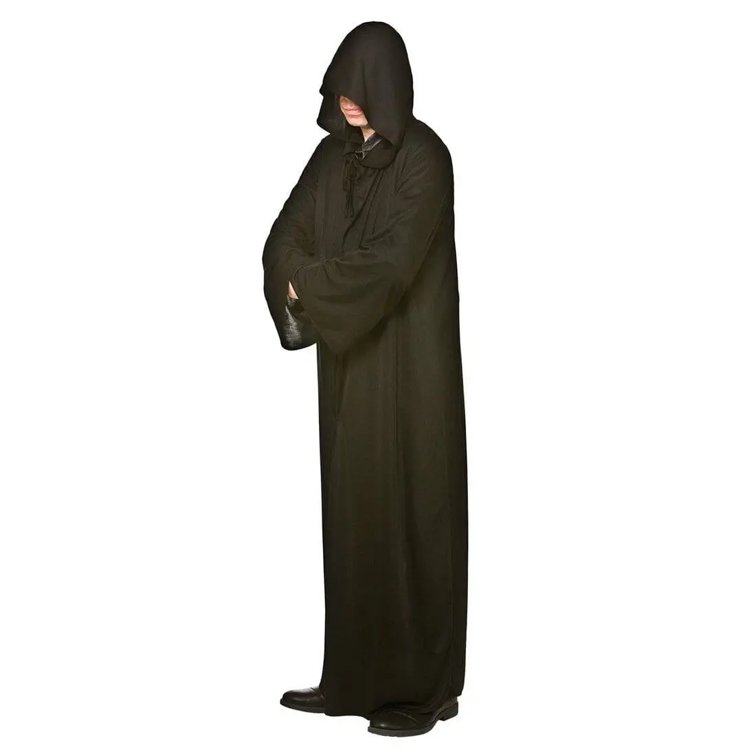 Adults Long Black Hooded Jedi Robe Halloween Accessory 1