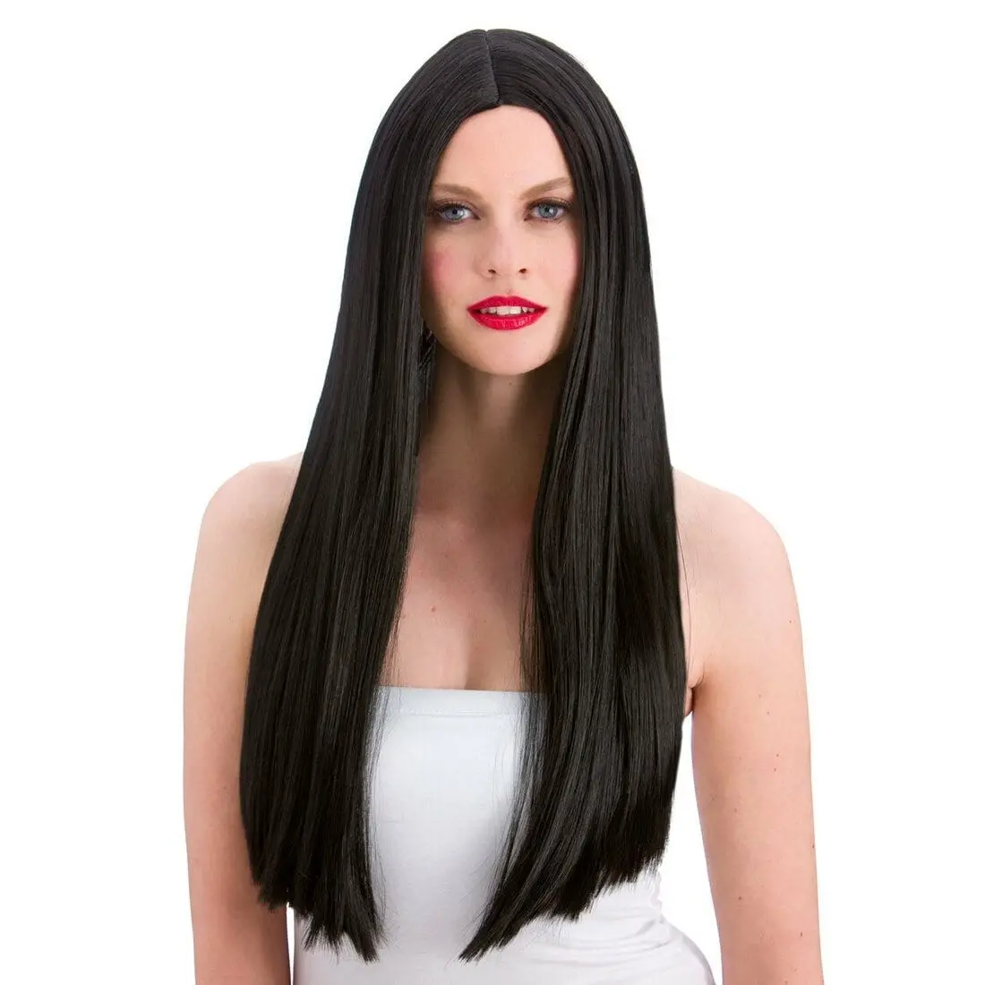 Long Black Classic Fancy Dress Party Wig Halloween Role Pay 1