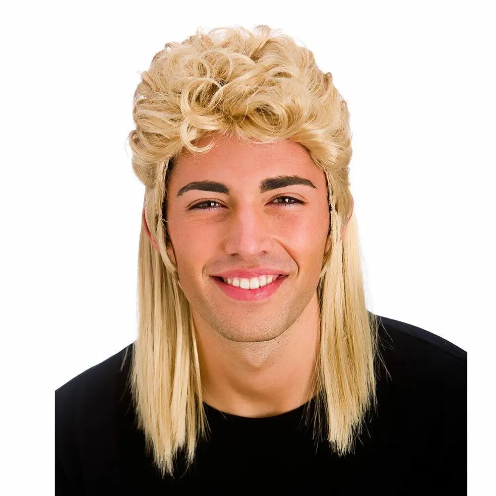 Blonde Mens Mullet 80S Bowie Wig Fancy Dress Accessory 1