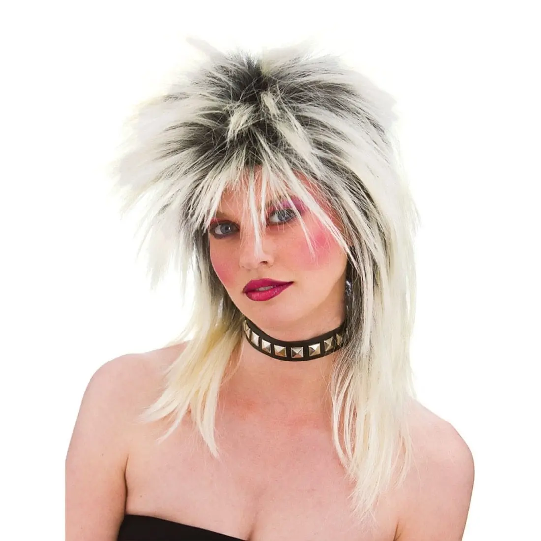 Adults Blonde 80'S Rocker Wig Halloween Party Accessory 1