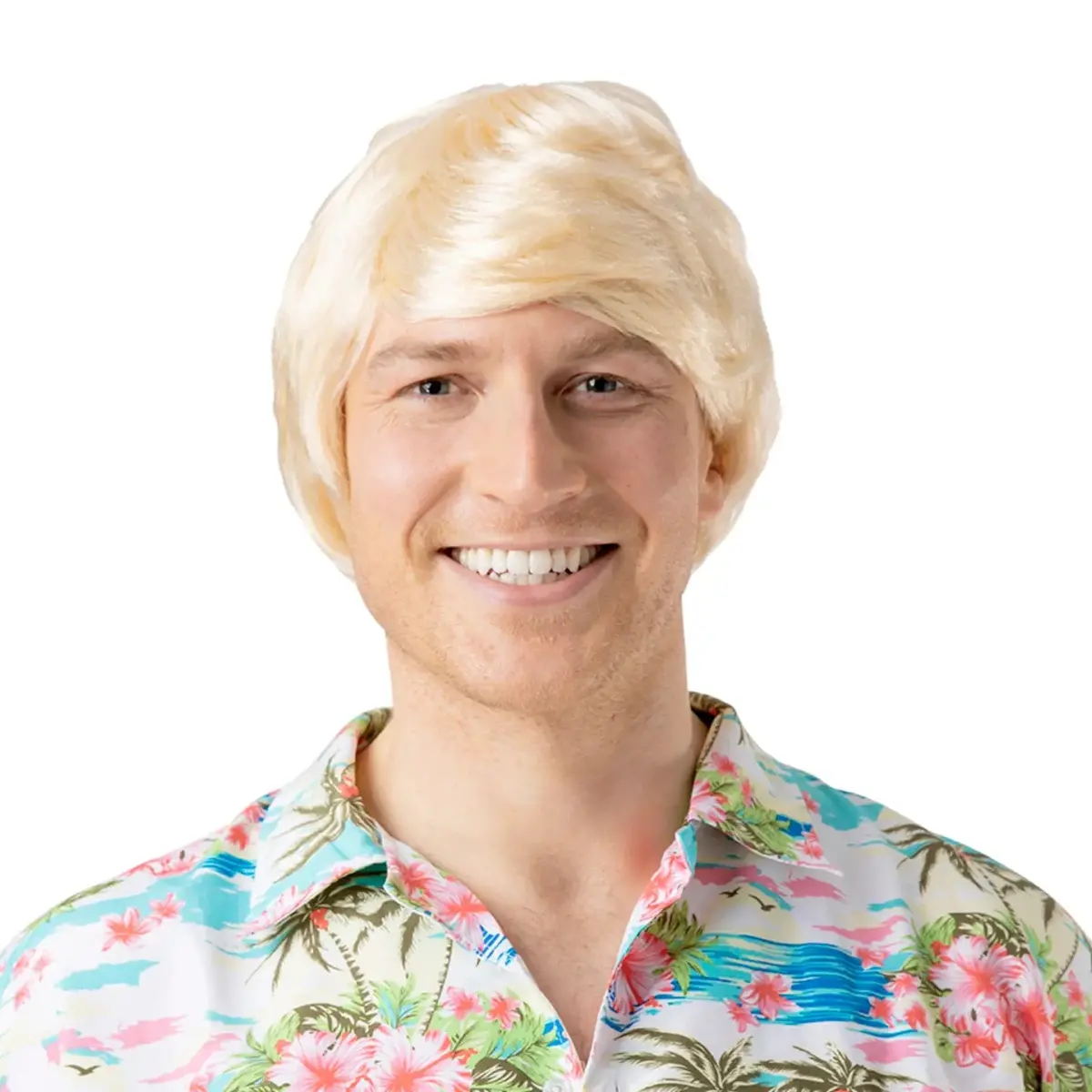 Cool Guy Wig Blonde Hawaiian Surfer Hair Beach Fancy Dress 1