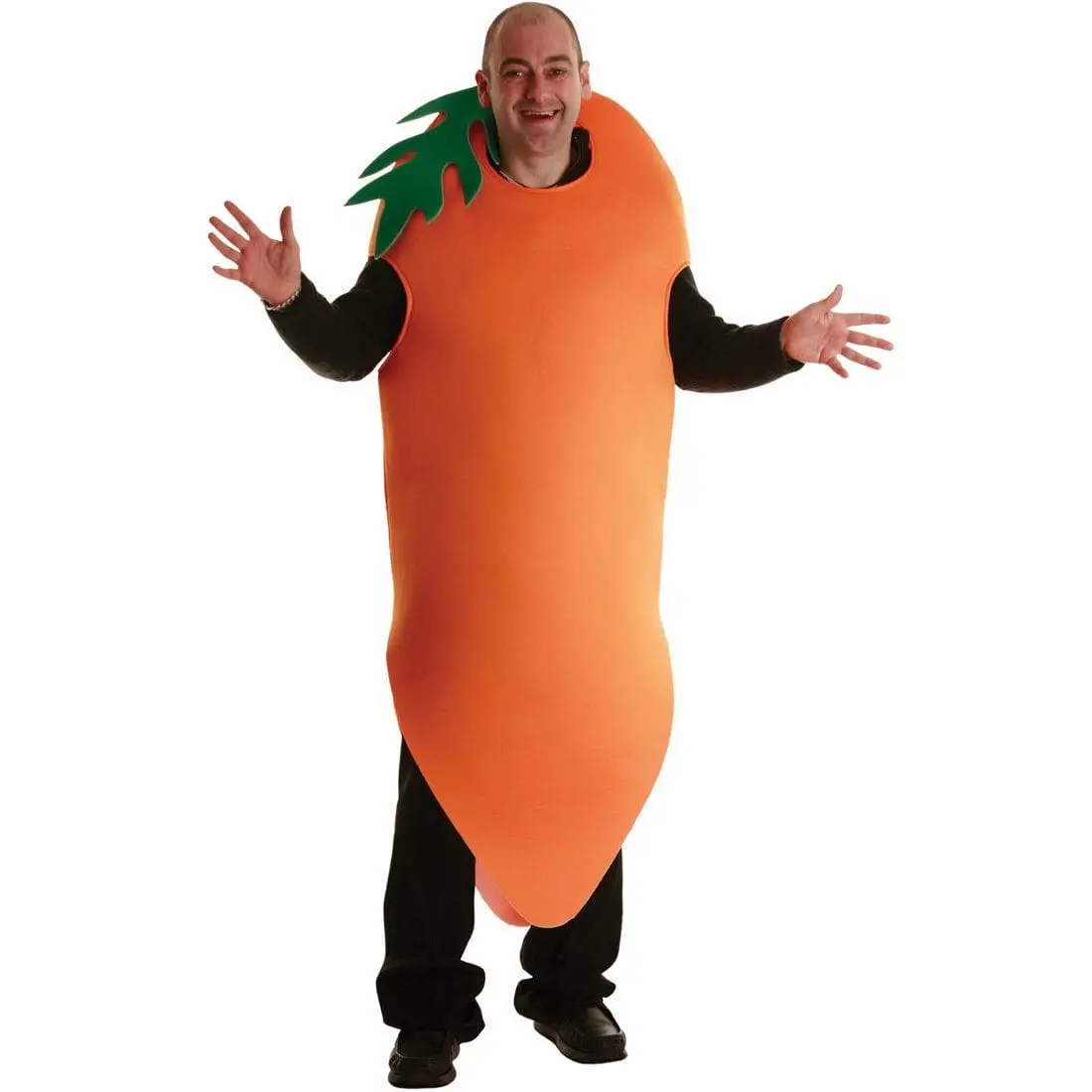 Adults Orange Crazy Carrot Vegetable Fancy Dress Costume 1