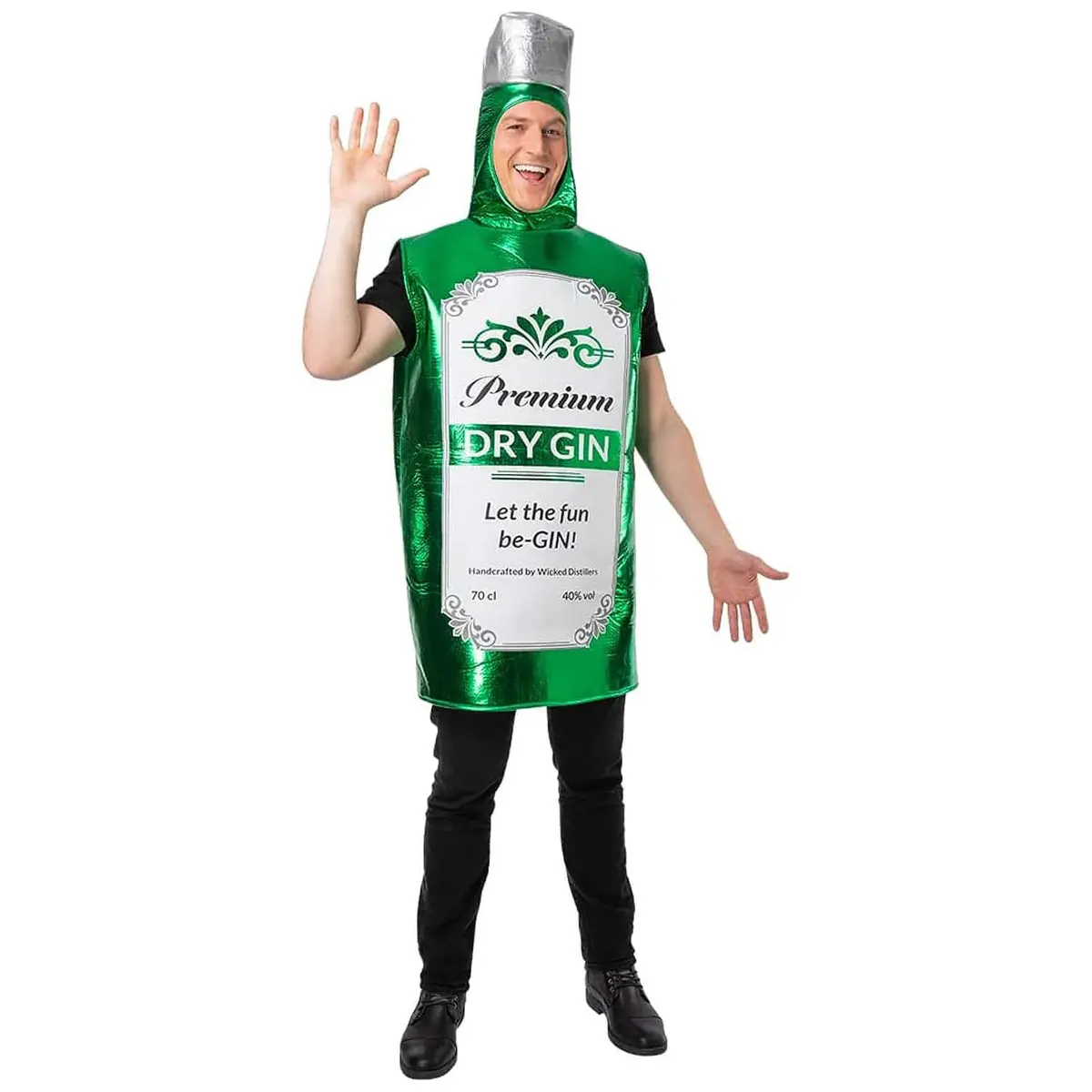 Funny Bottle Of Gin Adults Novelty Fancy Dress Costume One Size 1