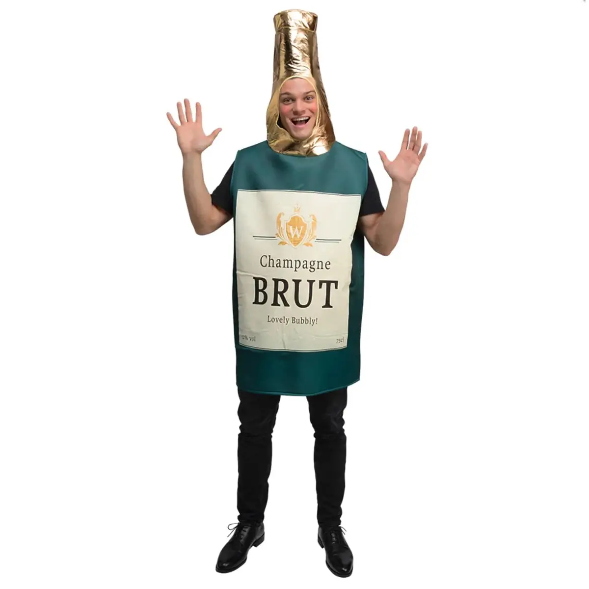 Adults Funny Champagne Bottle Drink Fancy Dress Costume One Size 1