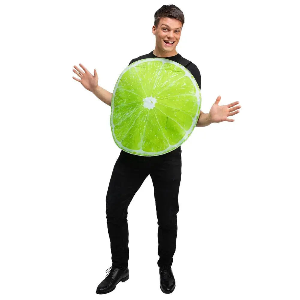 Adults Funny Slice Of Lime Food Drink Fancy Dress Costume One Size 1