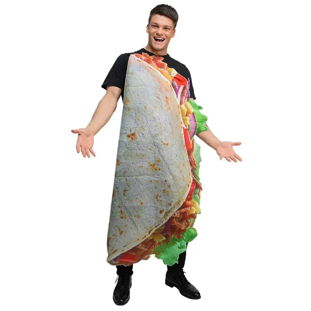 Adults Funny Taco Mexican Food Drink Fancy Dress Costume One Size 1