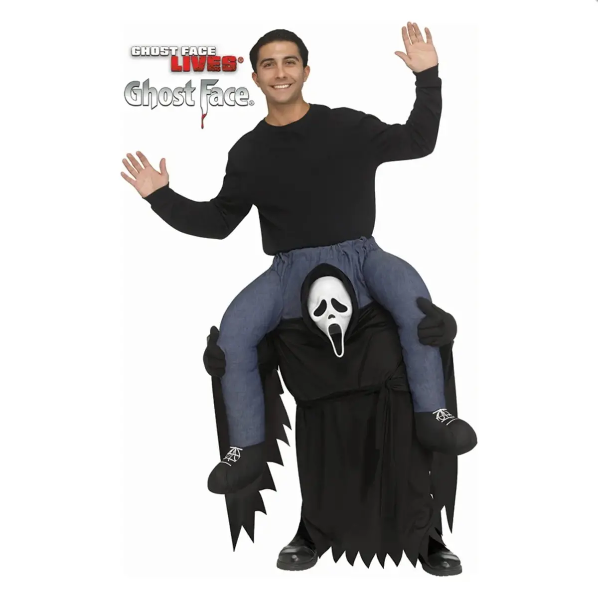 Adults Carry Me Ghost Face Scream Costume Halloween Fancy Dress 1