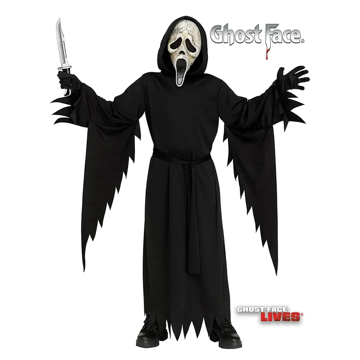 Kids Teens Scream Vi Costume Ghost Face Aged Mask Fancy Dress 1