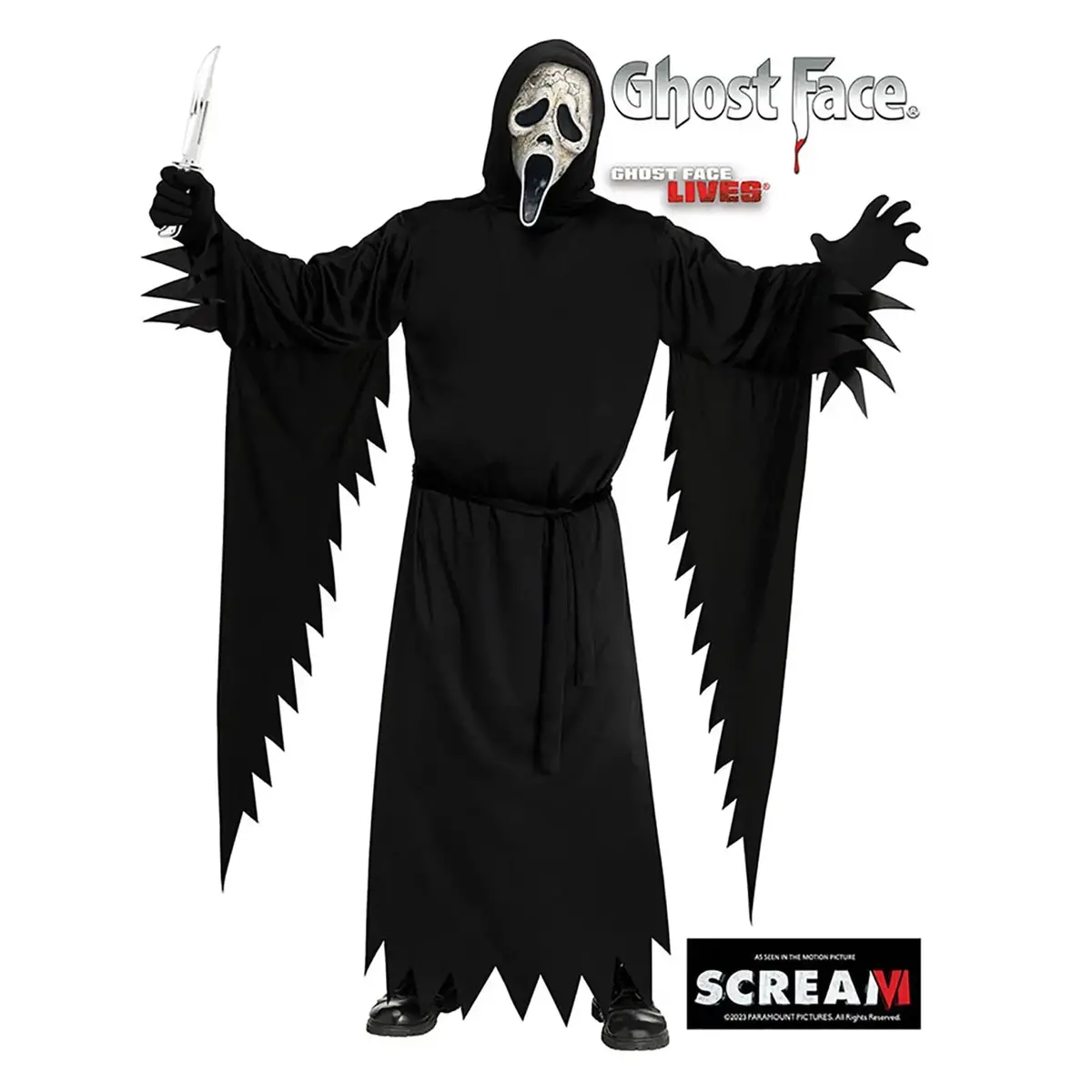 Adults Scream Vi Costume Ghost Face Aged Mask Robe Fancy Dress 1