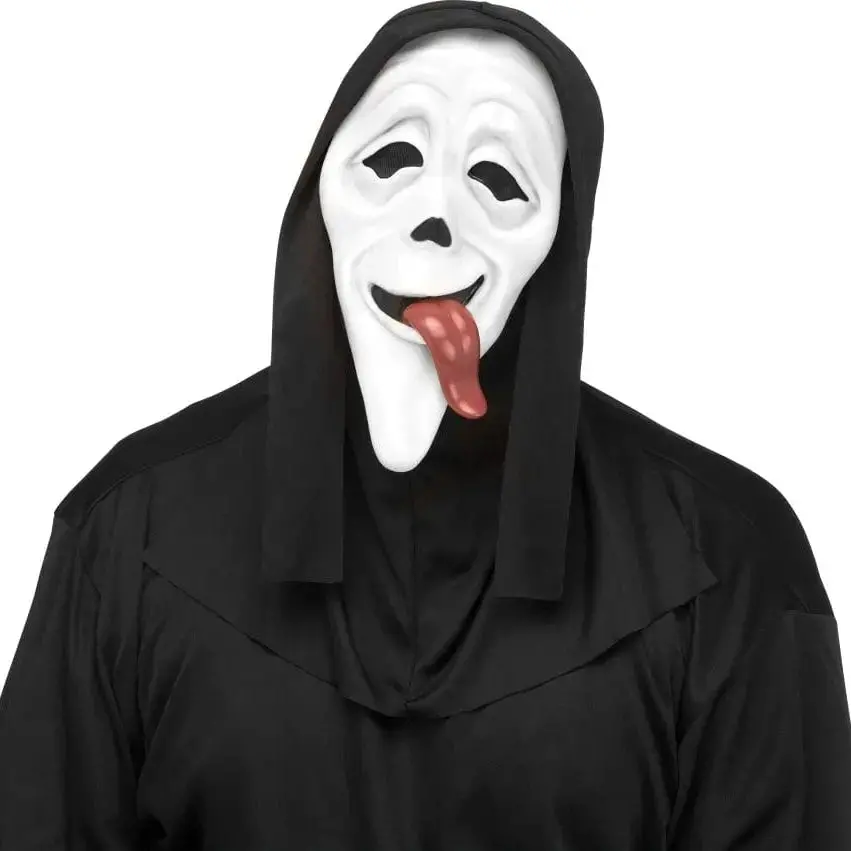Scary Movie Whass-Up! Spoof Mask With Black Shroud Fancy Dress 1