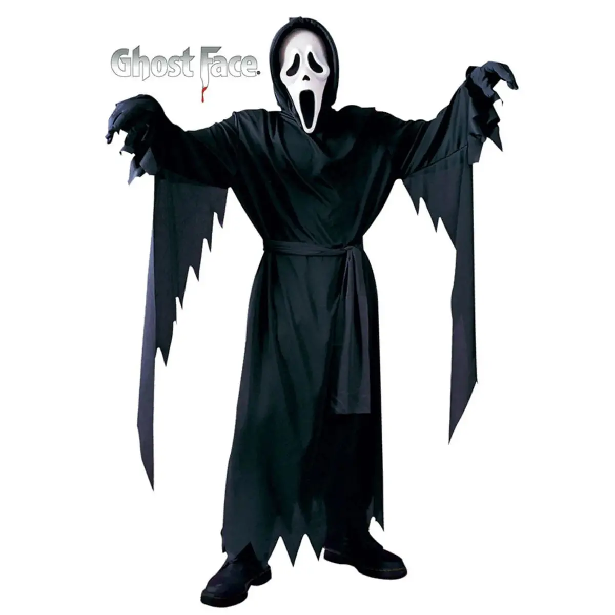 Kids Teens Classic Ghost Face Costume With Mask Scream Fancy Dress 1