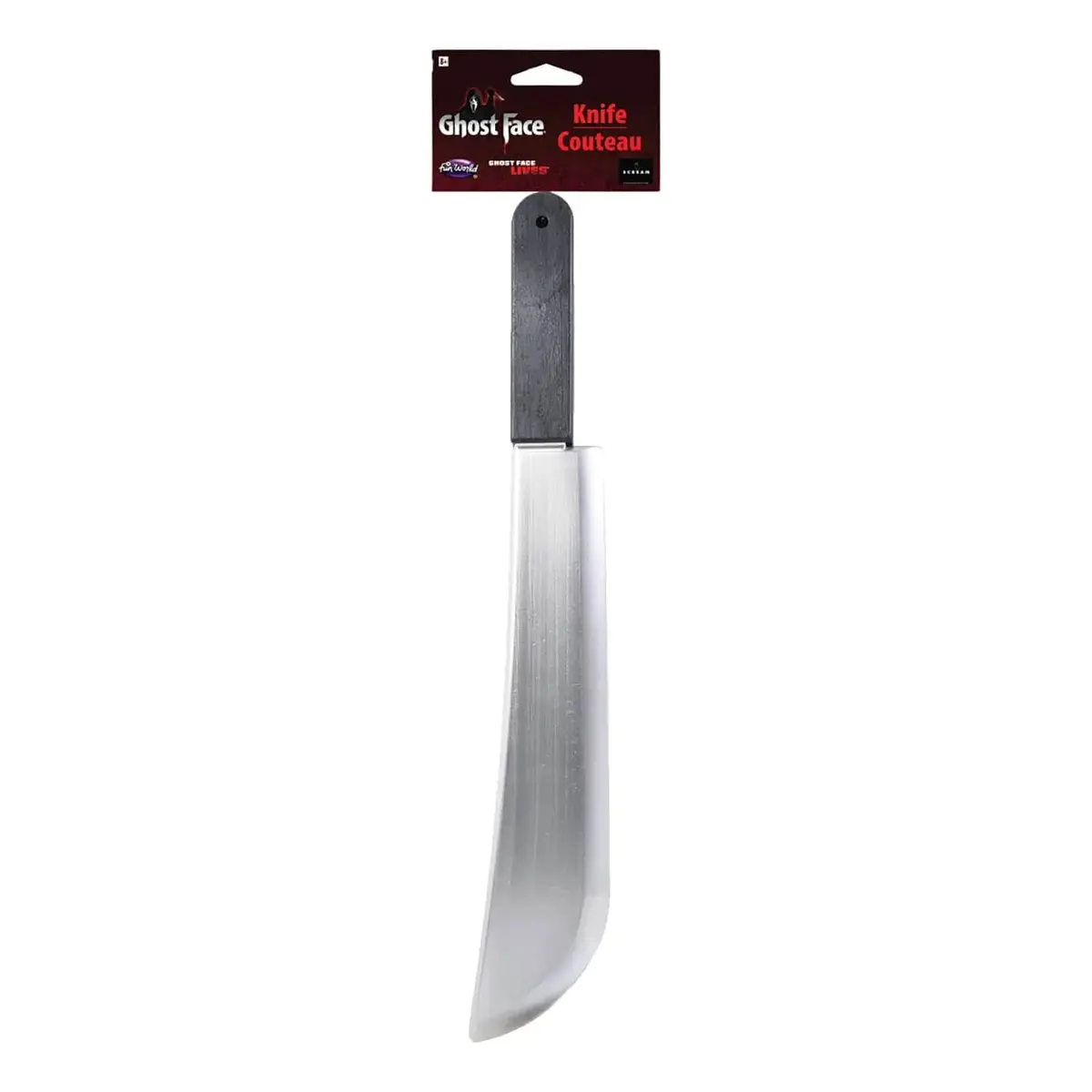 Ghost Face Plastic Machete Knife Chrome Blade Halloween Horror Prop 1