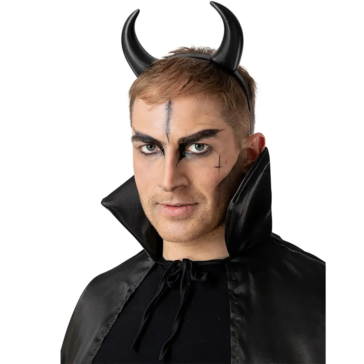 Adults Black Devil Horns Headband Satan Fancy Dress Halloween 1
