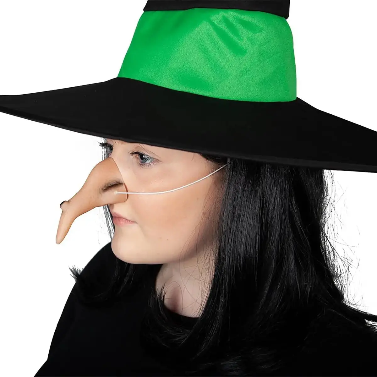 Witches Nose Latex Crooked Wart Wrinkles Pointed Elastic Strap 1