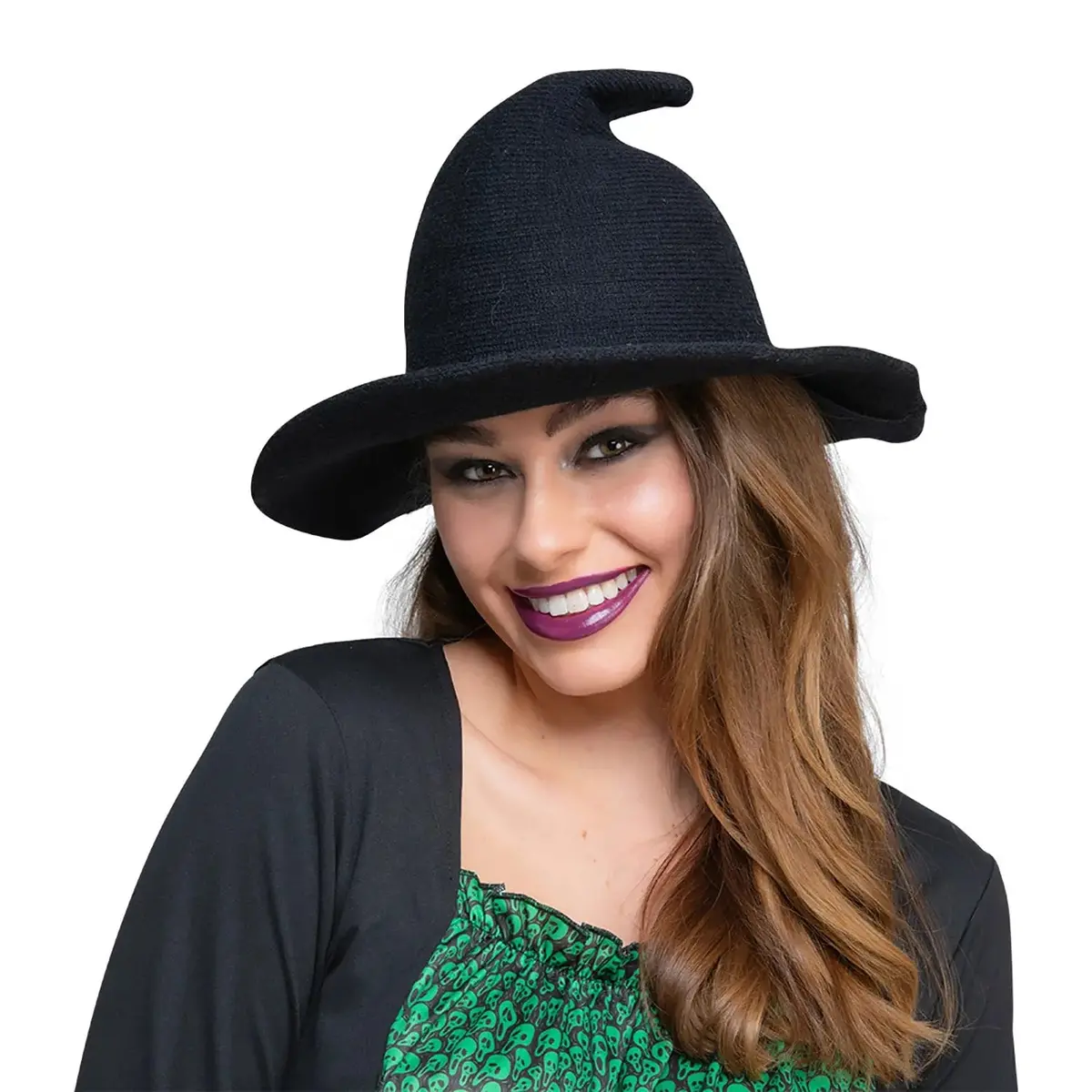 Witch Hat Black Knitted Gothic Vintage Retro Style Fancy Dress 1