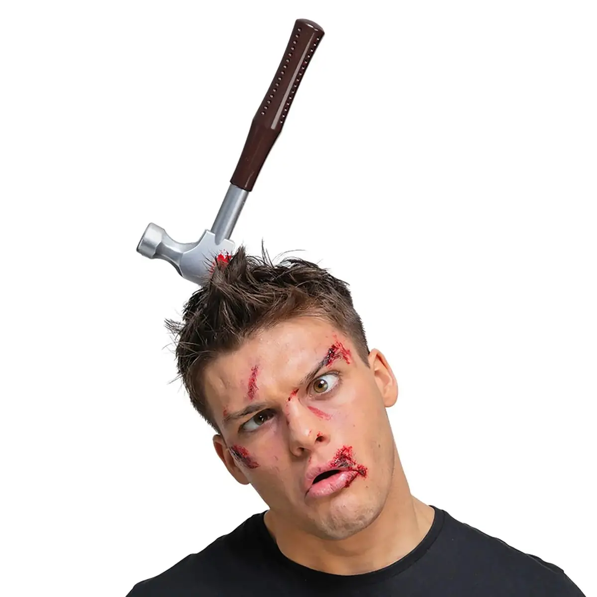 Adults Bloody Hammer In The Head Horror Prop Zombie Headband 1