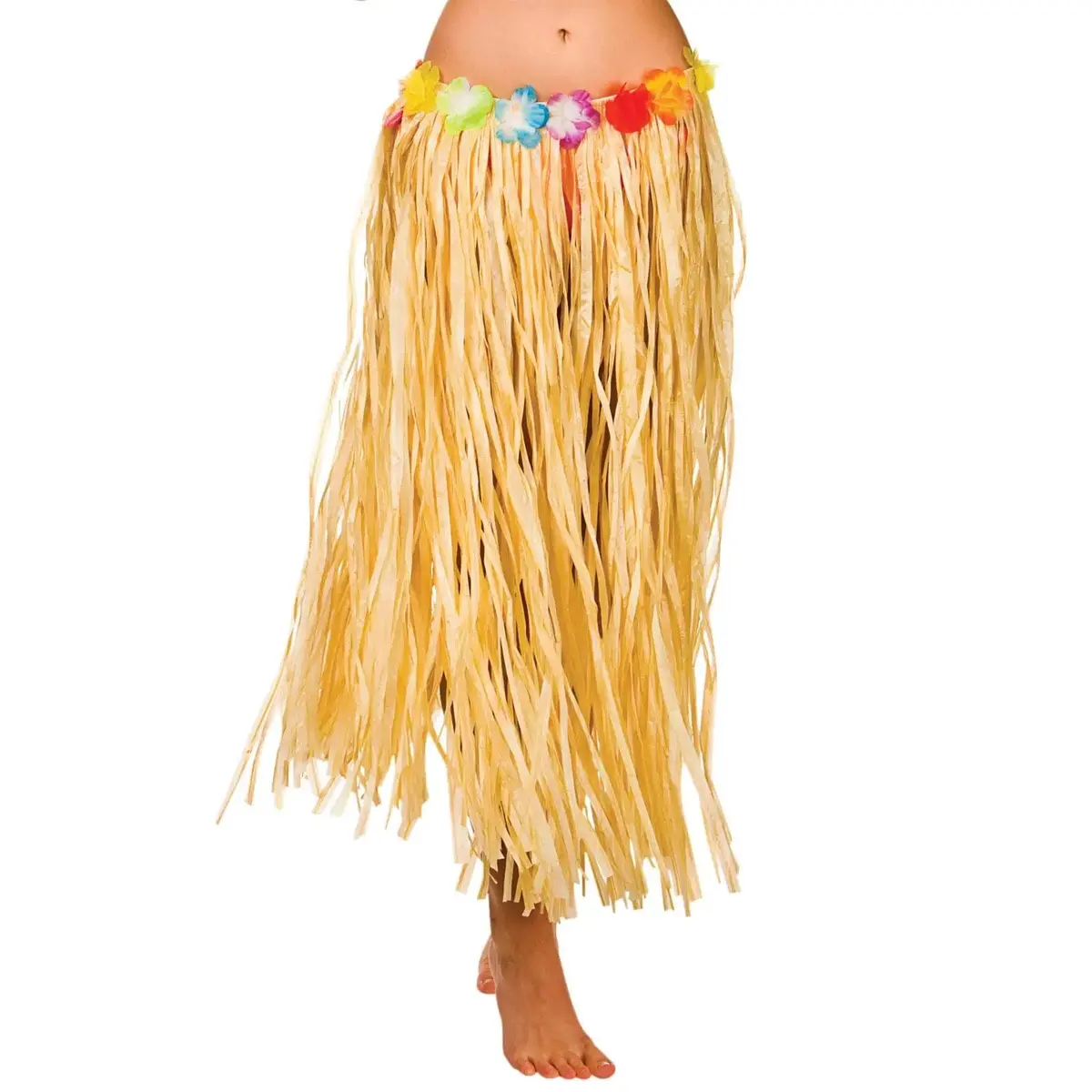 Long Hula Grass Skirt Hawaiian Party Flowers Length 80Cm 1