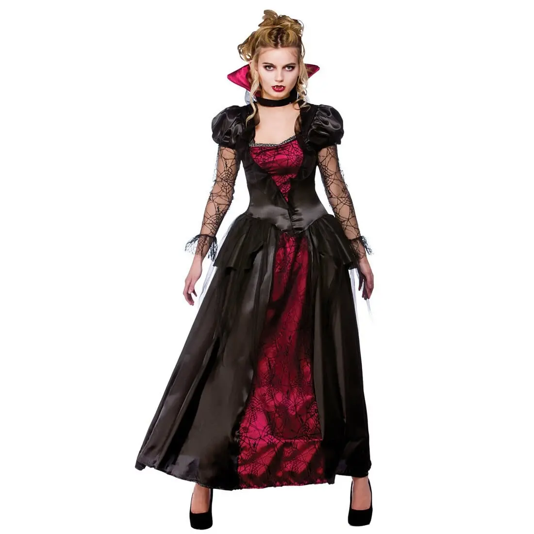 Womens Horror Vampire Queen Halloween Costume Fancy Dress 1