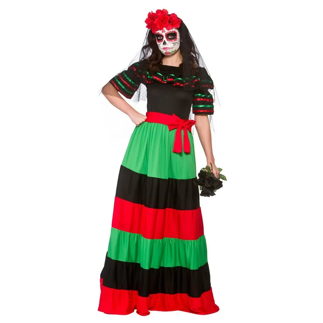 Day Of The Dead Senorita Womens Halloween Party Costume 1
