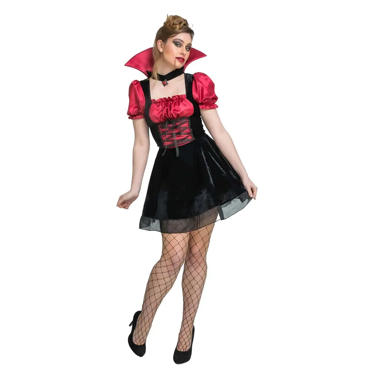 Womens Bloodthirsty Vampire Costume Gothic Halloween Fancy Dress 1