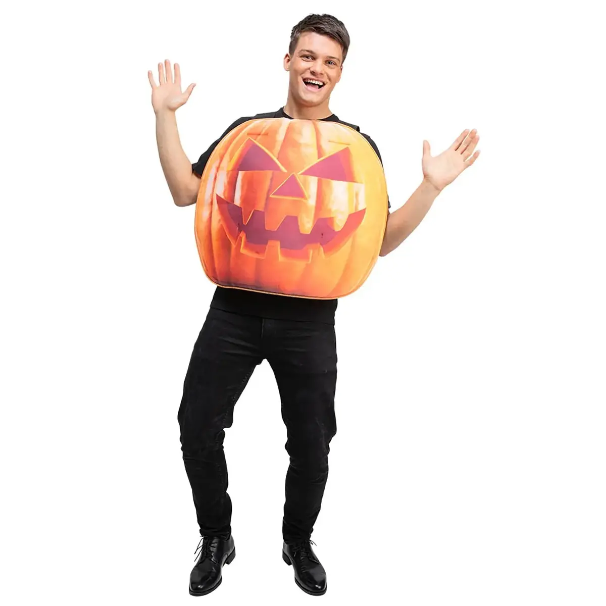 Adult Pumpkin Costume Halloween Jack O Lantern Tabard Fancy Dress 1