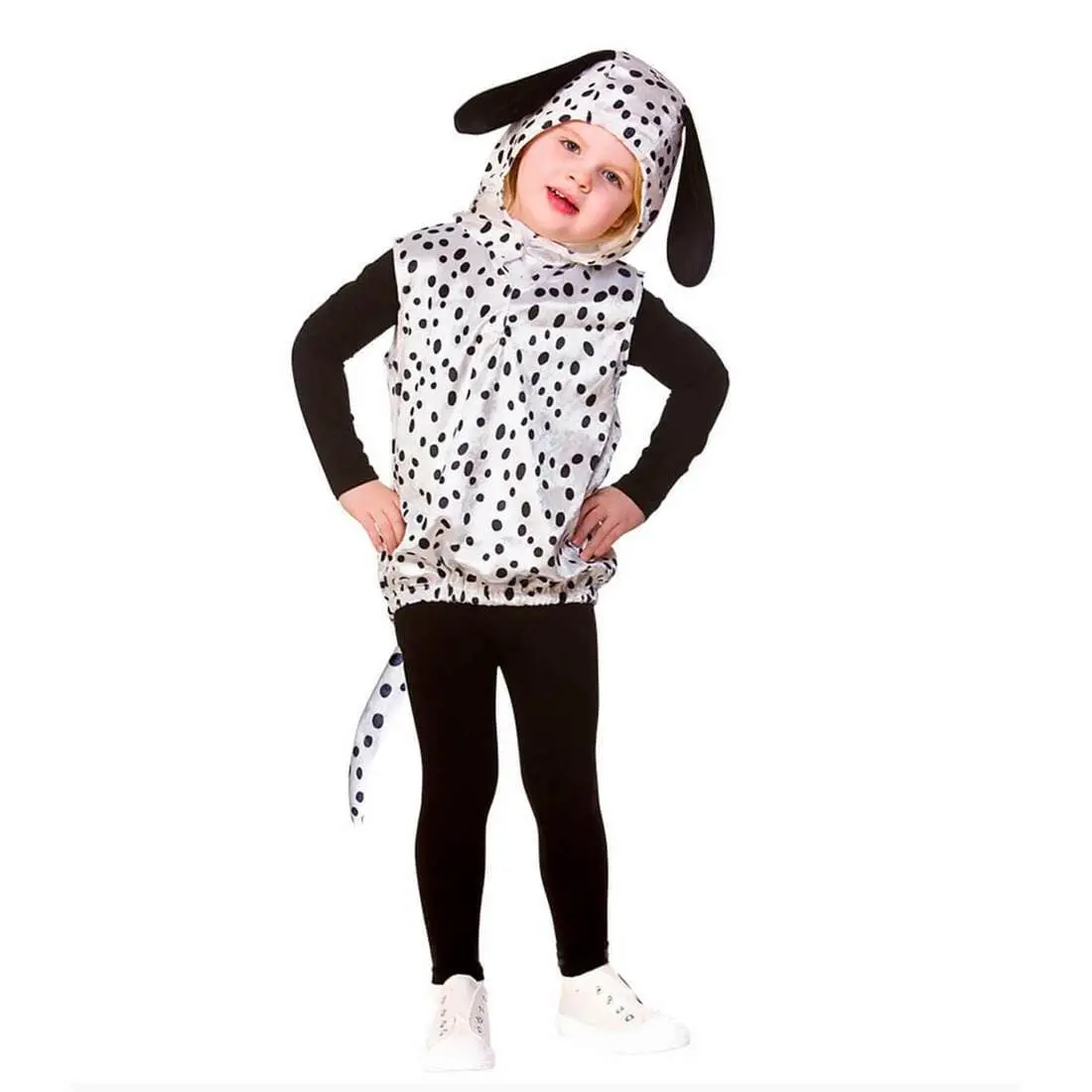 Childs Dalmatian Hooded Tabard Spotty Dog Fancy Dress 1