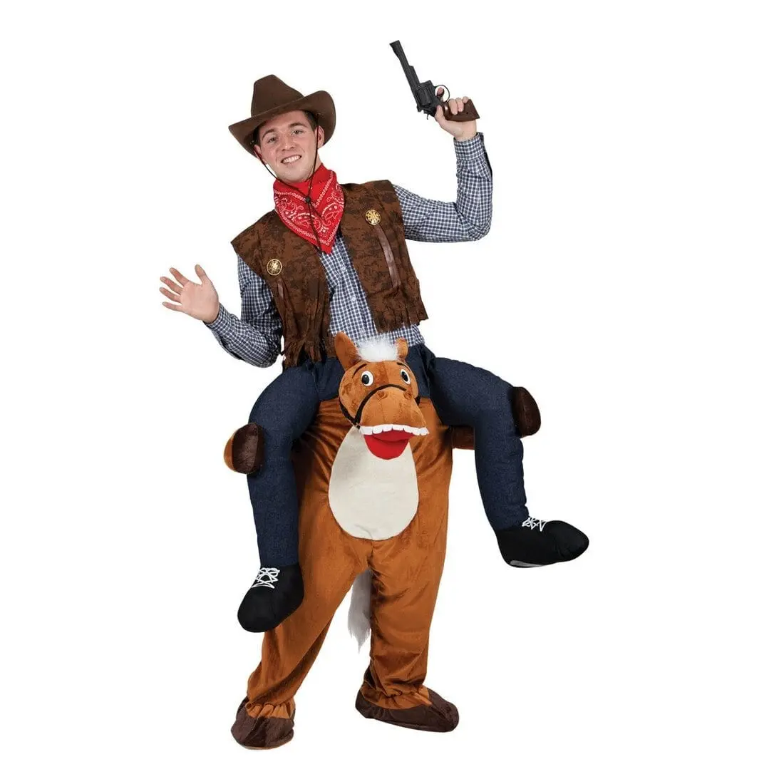 Brown Carry Me Horse Animal Adult Funny Mascot Costume 1