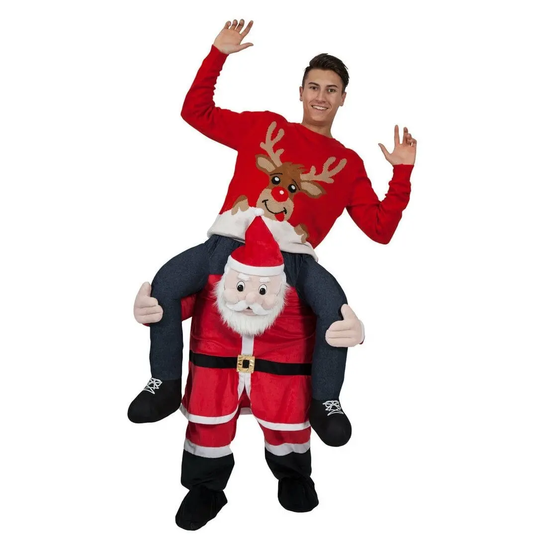 Adult Funny Carry Me Santa Christmas Fancy Dress Costume 1