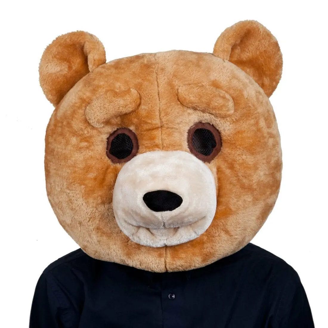 Adults Plush Brown Teddy Bear Fancy Dress Head Face Mask 1