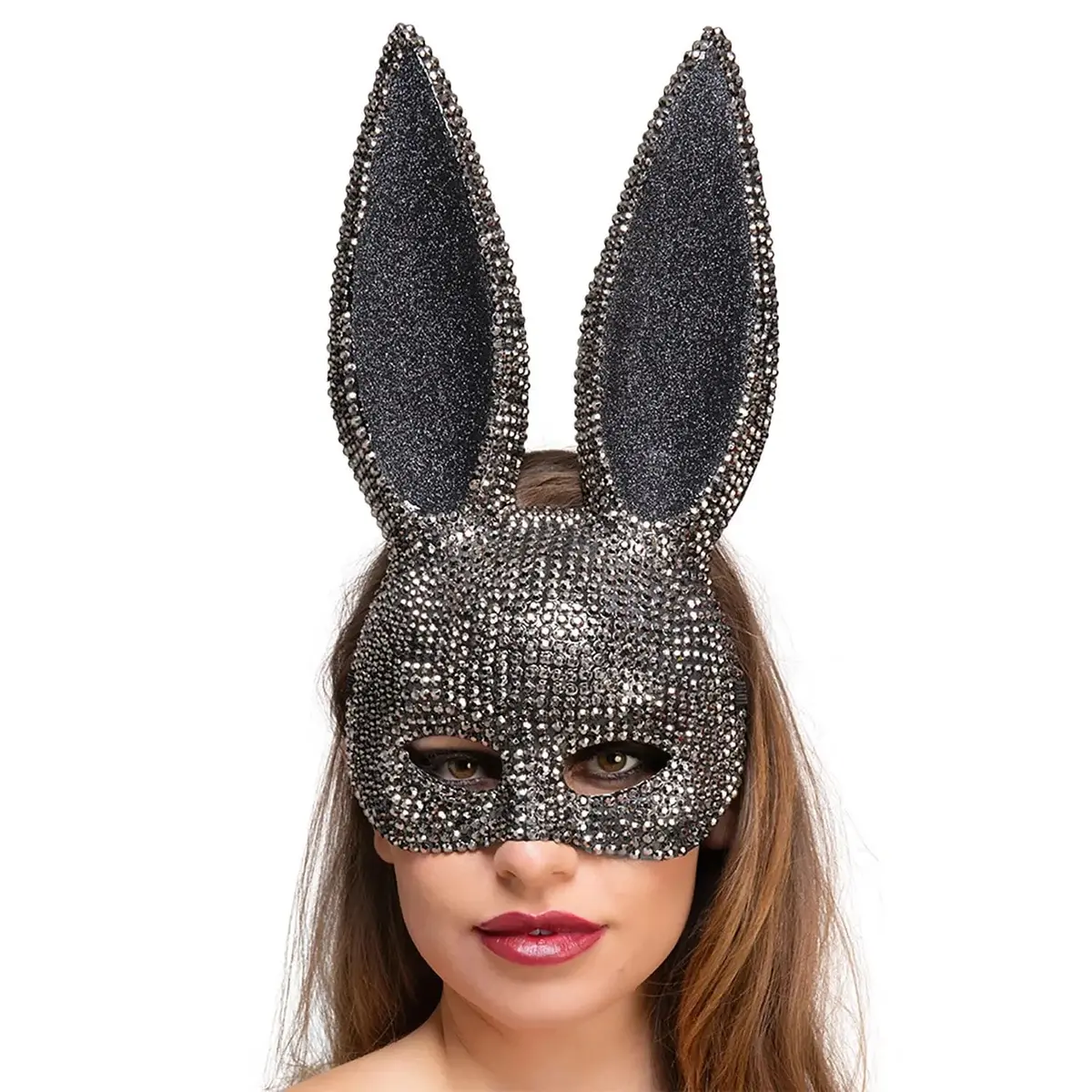 Rhinestone Bunny Mask Masquerade Ball Halloween Party Fancy Dress 1