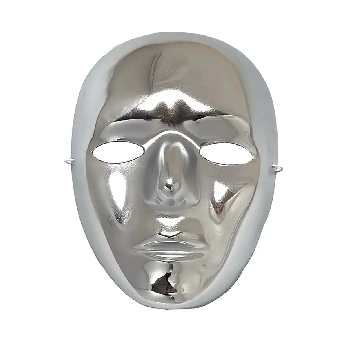 Adults Silver Robot Mask Masquerade Wonka Chaos Cyborg Fancy Dress 1