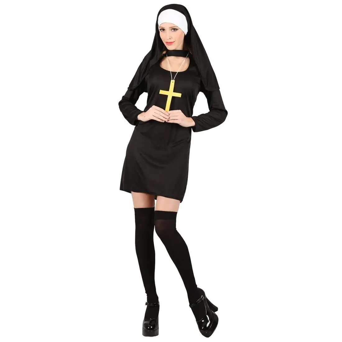 Womens Sexy Nun Fancy Dress Habit Convent Sister Costume 1