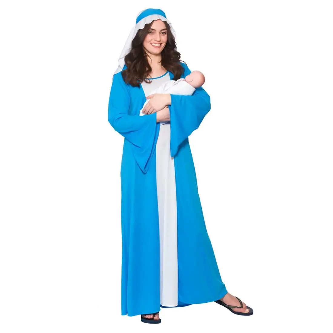 Mary Nativity Play  Christmas Womens Fancy Dress Costume 1