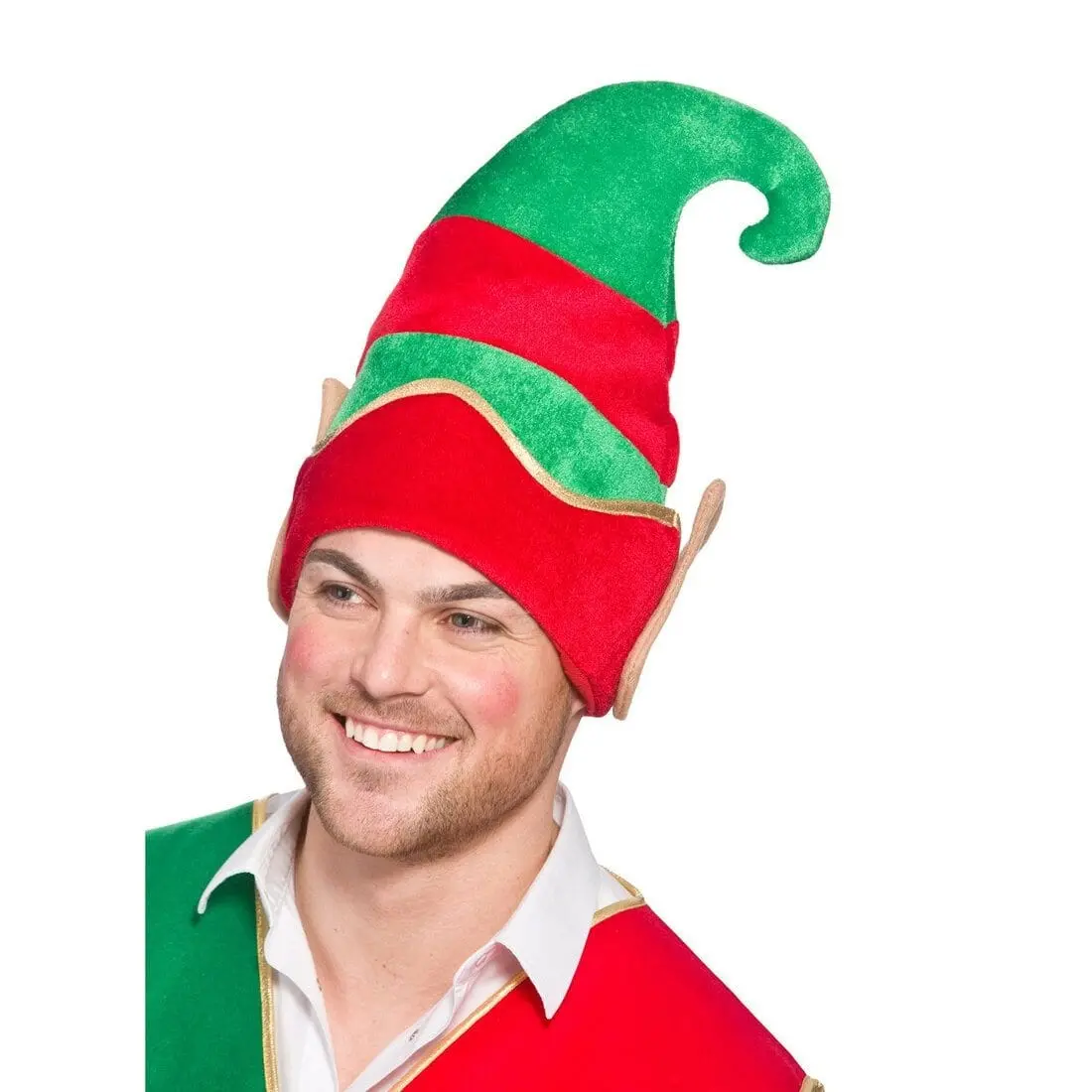 Deluxe Elf Hat With Ears Adults Novelty Christmas One Size 1