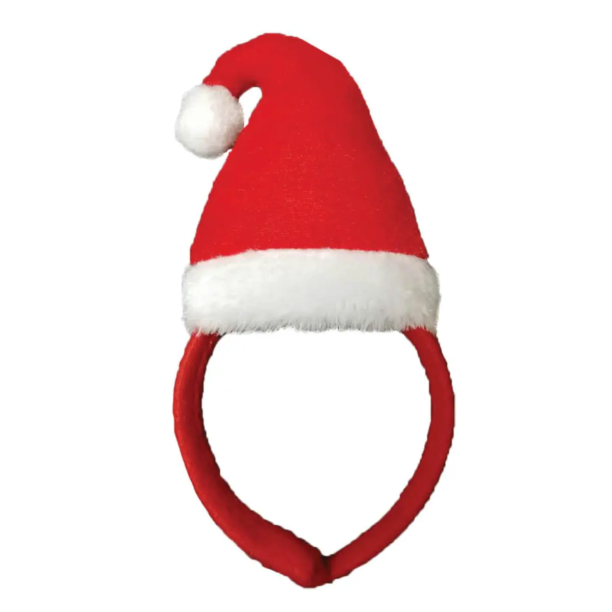 Adults Santa Hat Headband Plush Velour Fabric Red White 1