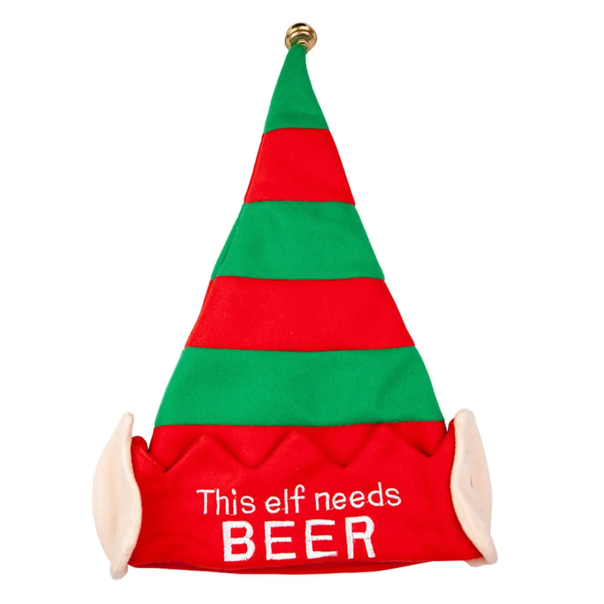 Adults Christmas Hat This Elf Needs Slogan Jingle Bell Red Green 1