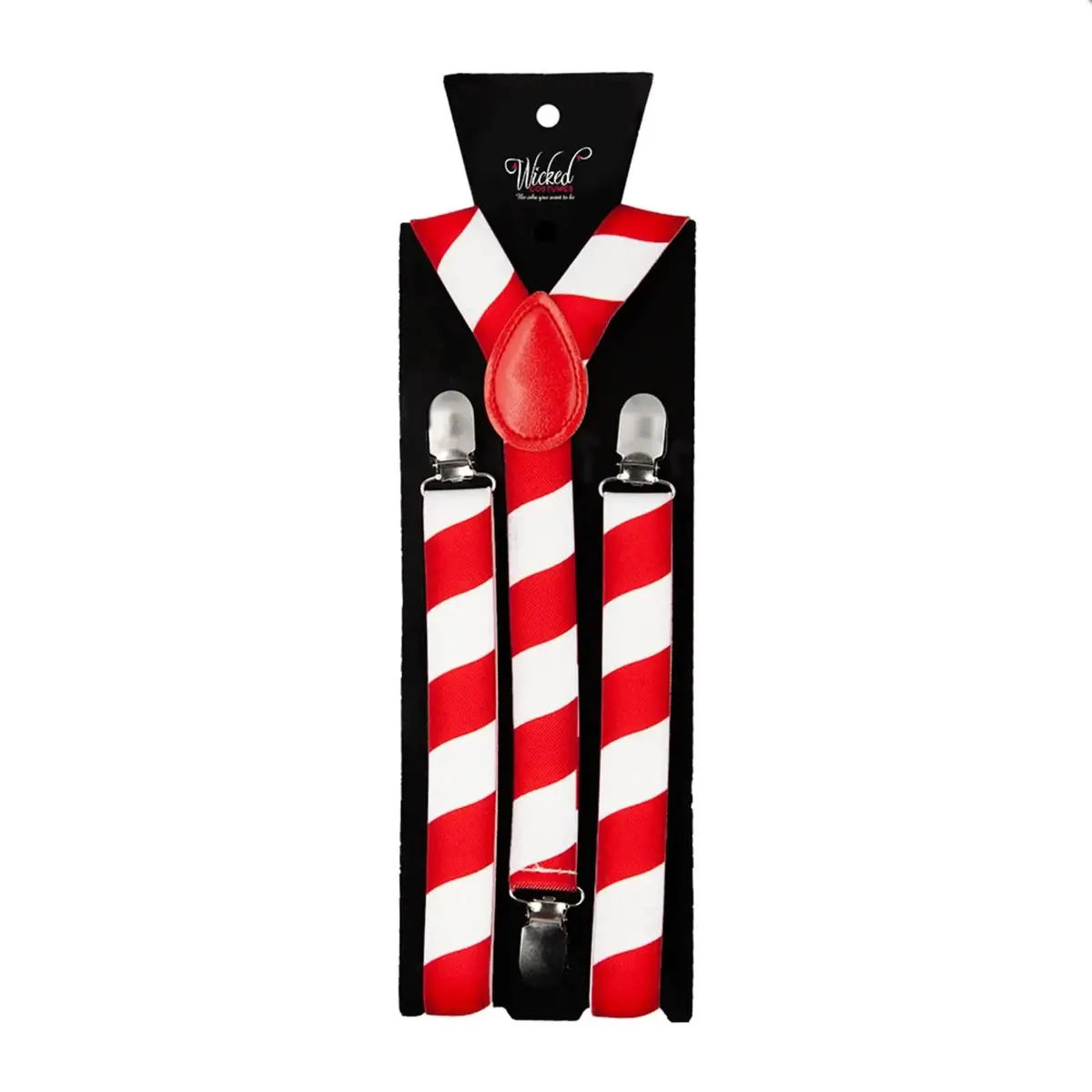 Candy Cane Striped Braces Red White Christmas Fancy Dress 1