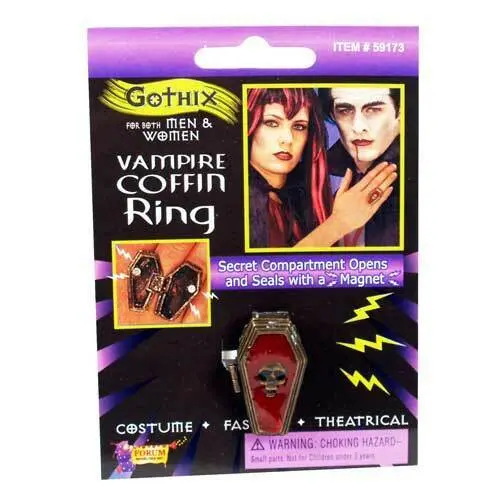 Fancy Dress Vampire Coffin Ring Halloween Costume Jewellery 1