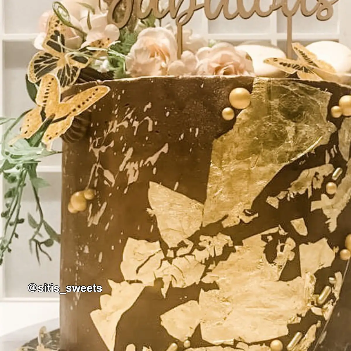 Gold & Black Pre-Cut Edible Wafer Butterflies 3