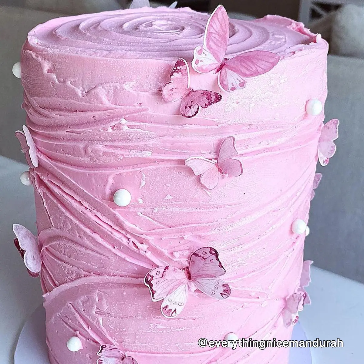 Dark Pink Pre-Cut Edible Wafer Butterflies 1