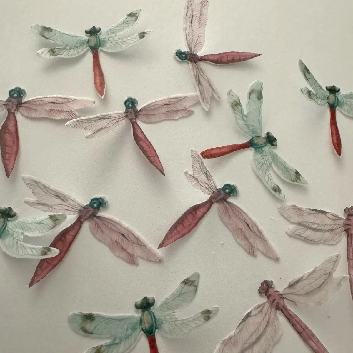 Pre-Cut Edible Wafer Dragonflies 1
