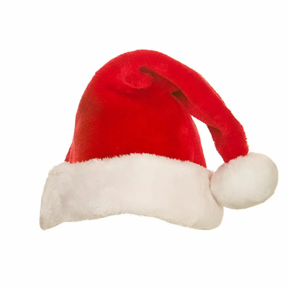 Santa Hat Super Deluxe Plush Fabric Christmas Fancy Dress 1