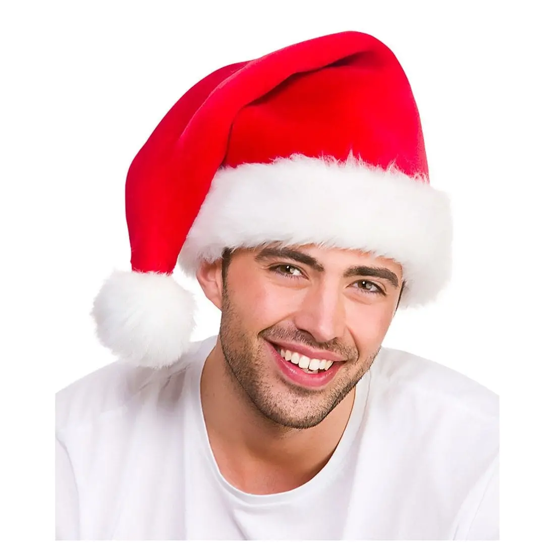 Ultimate Plush Santa Hat Red White Christmas Fancy Dress 1