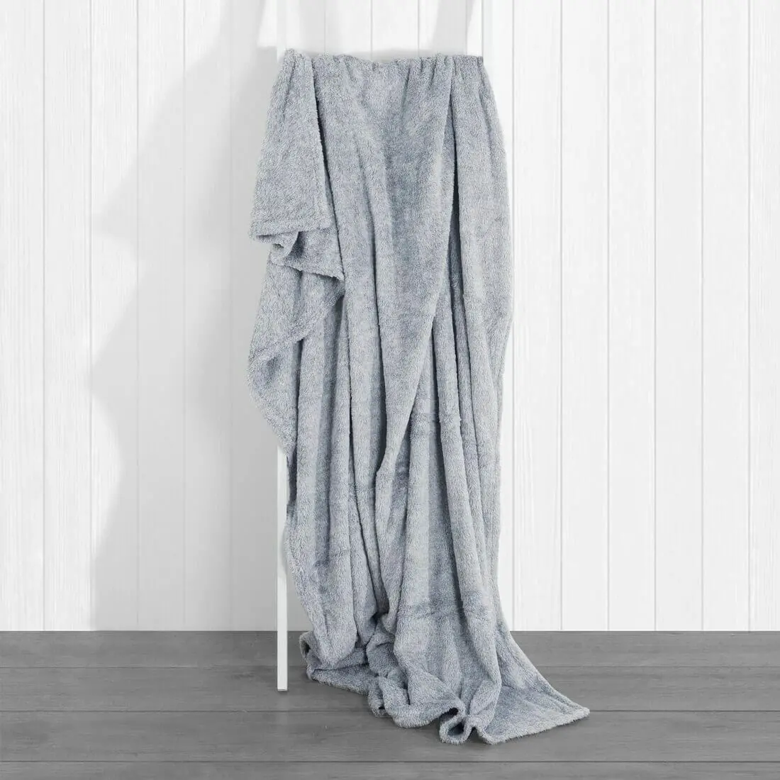 Luxury Grey Long Pile Soft Touch Blanket Throw Various Sizes 1