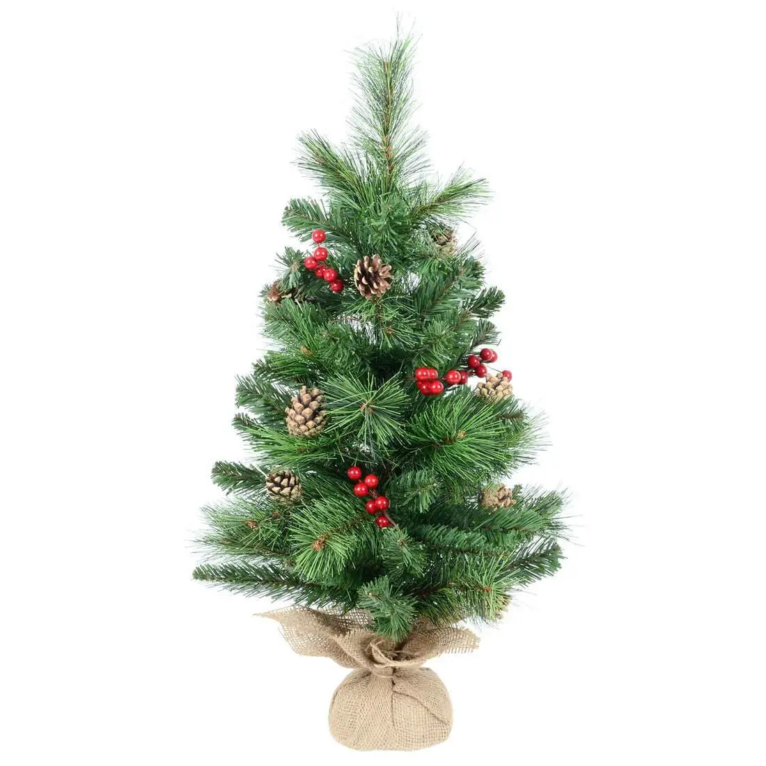 Small Decorated Artificial Pine Christmas Tree 2Ft 1