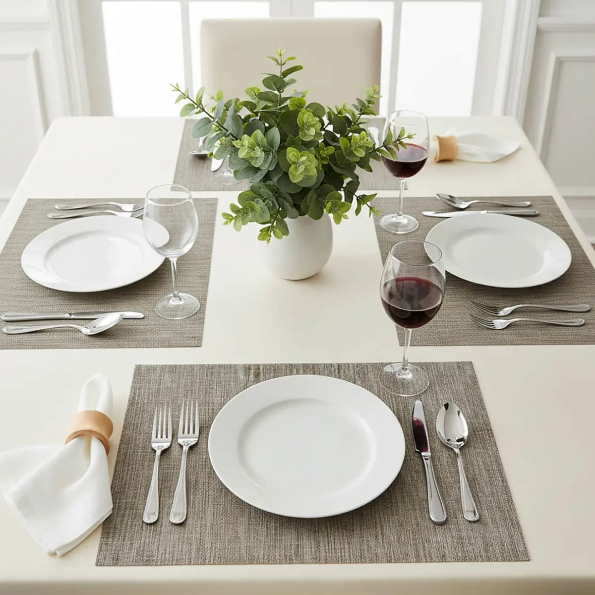 4 Woven Pvc Textilene Placemats Dining Kitchen Table Mats 1