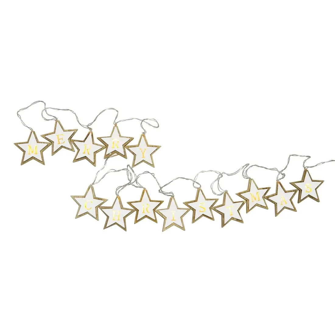 14 Warm White Led Merry Christmas Star Xmas String Lights 1